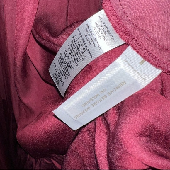 LOFT Garnet Red Flounce Midi Halter Dress Size Medium - Picture 5 of 16